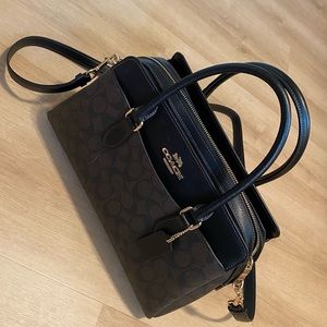 Coach New York Brown and Black Signature C Print Purse Handbag Crossbody